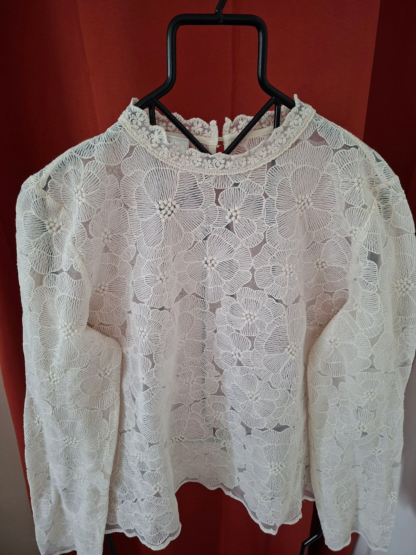 Blouse crème en dentelle promod M